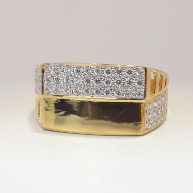 916 cz gold Traditional ring for men
