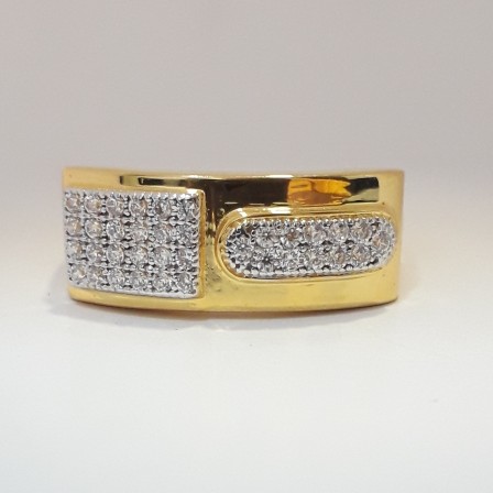 916 cz gold exclusive gents ring