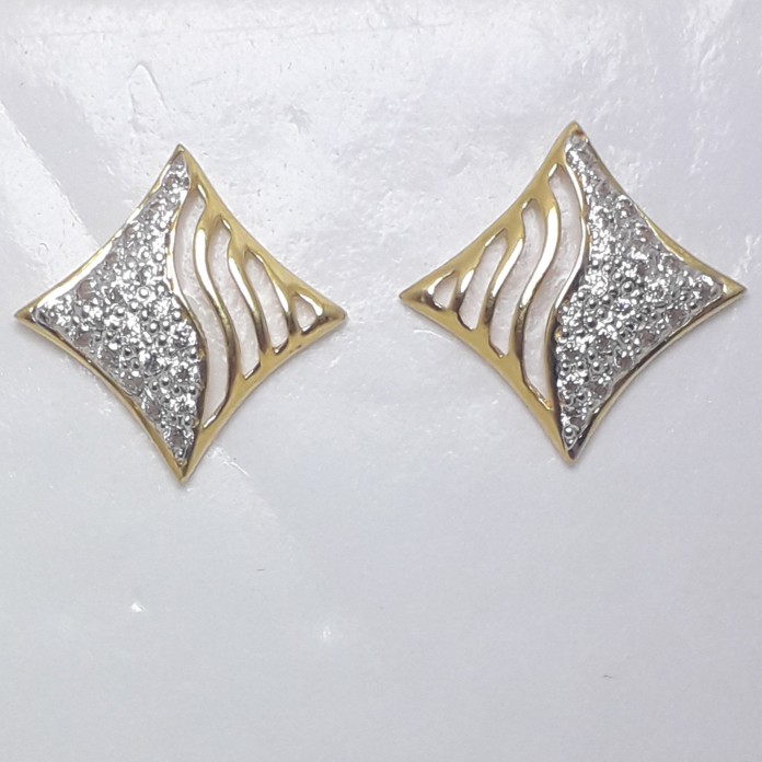 916 Gold Square shape light weight earrings CG4126