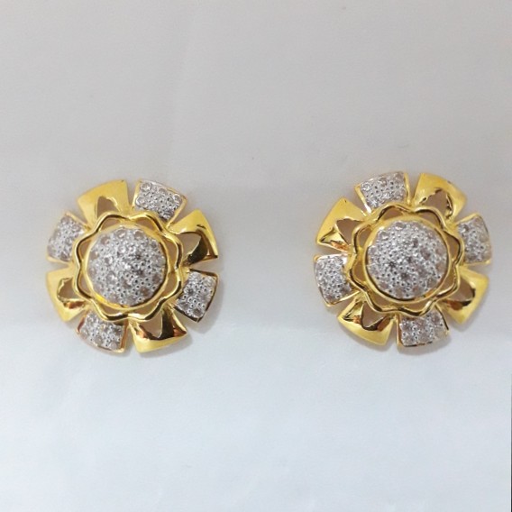 916 Gold classic round earrings