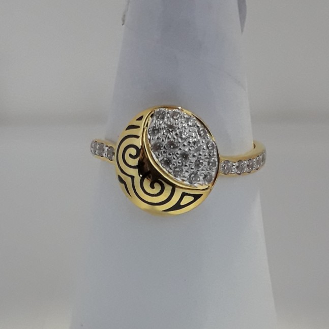 916 Gold round shape fancy carving ring MJ-CI6697