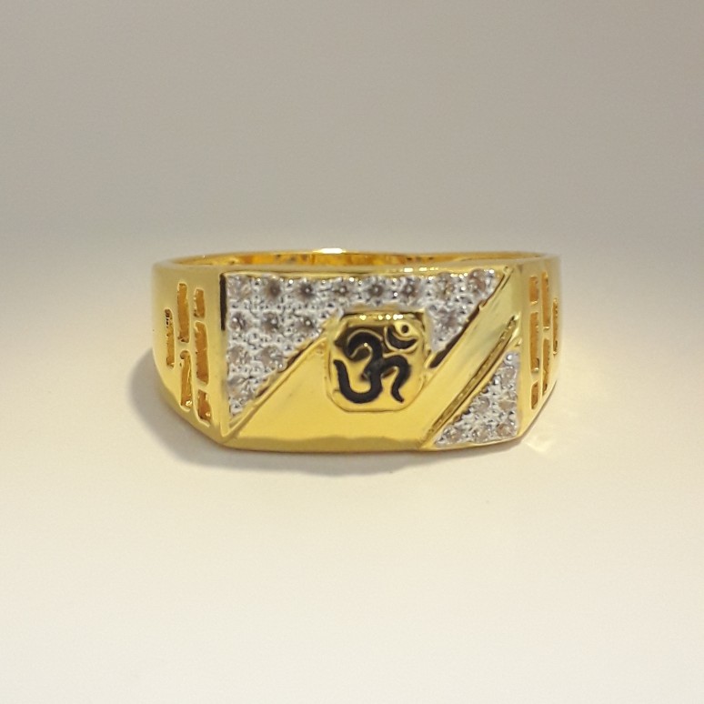 916 Gold om carving gents ring