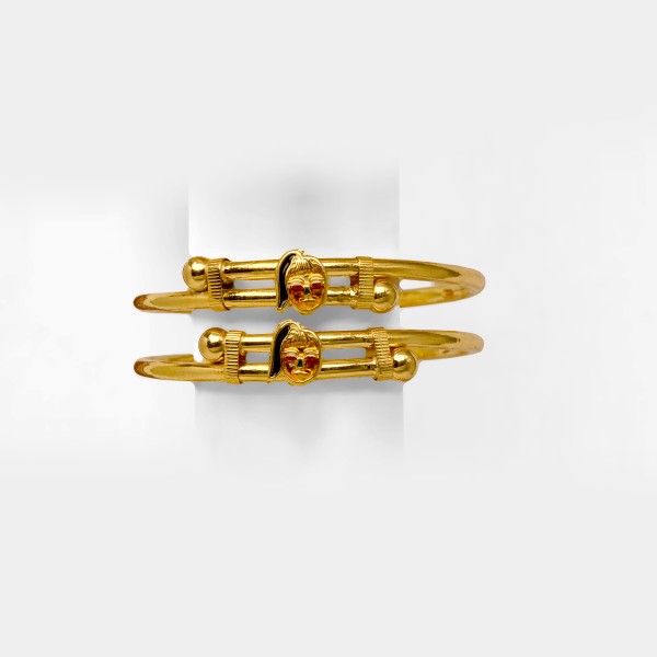 22kt/916 cute girl face baby bangle kadli