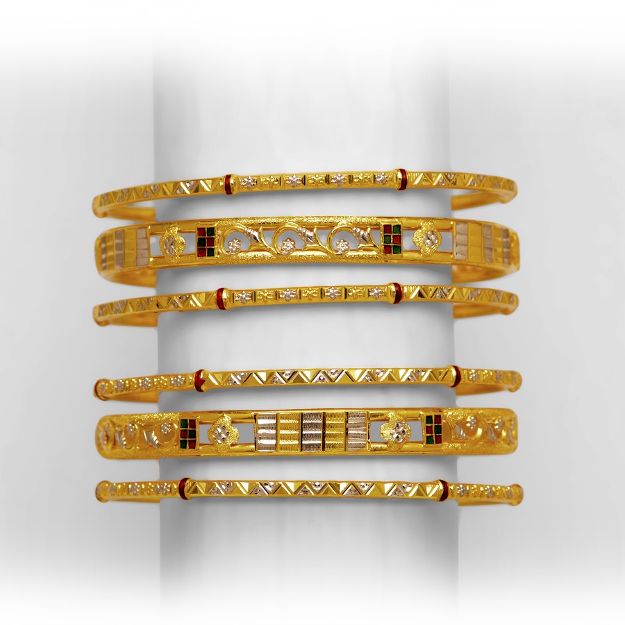 GOLD TRADITIONAL 6 PAIR  KADLI BANGLE