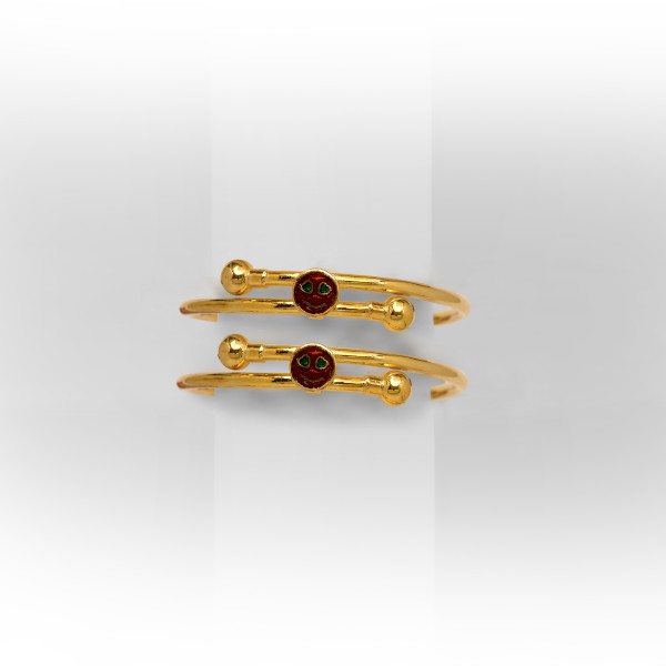 916 SMILEY FACE BABY GOLD  BANGLE