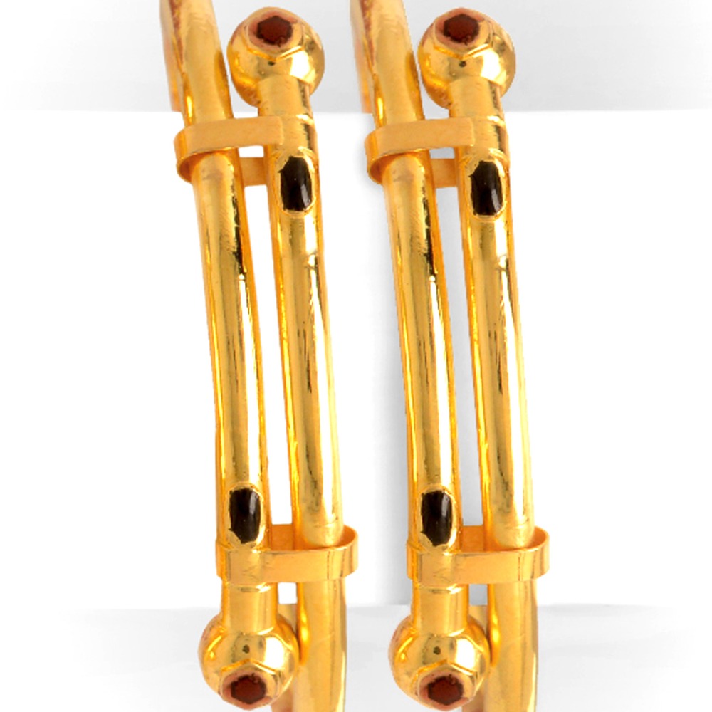 916 Gold Modern Ball Pipe Kadali Bangle BO-033