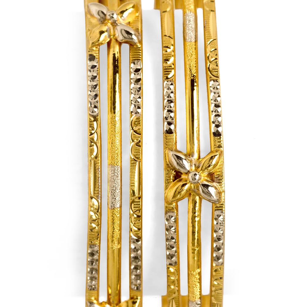 22Kt Gold 3 Pipe  Kadali Bangle BO-024