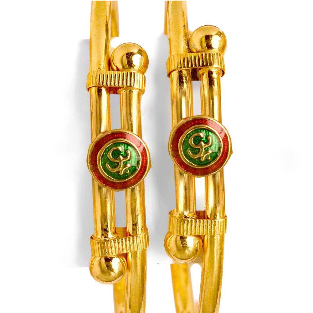 916 Gold Om Design Ball Pipe Kadali BO-023