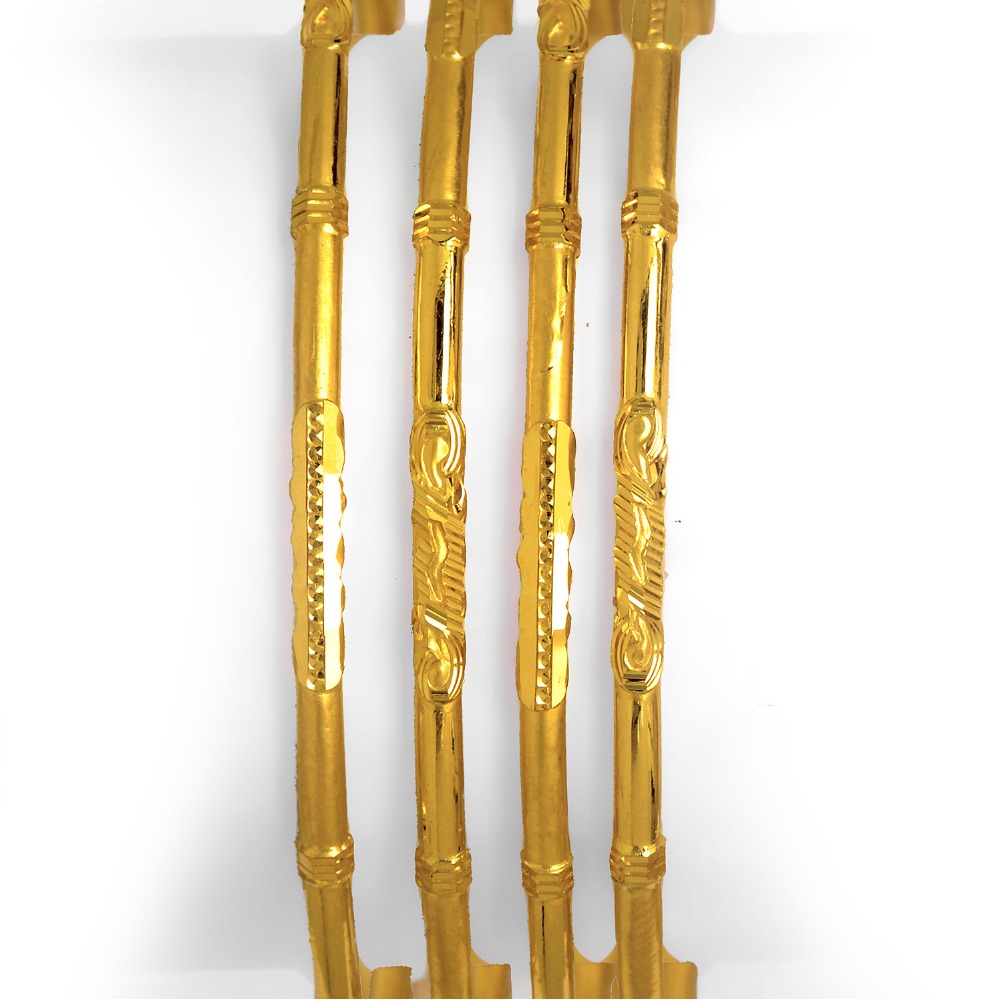 916 Gold Fancy Four Piece Bangle Set BO-018