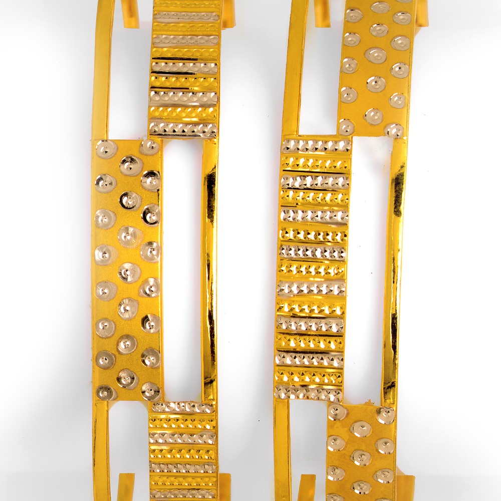 916 Gold Double Pipe  Kadali Bangle BO-012