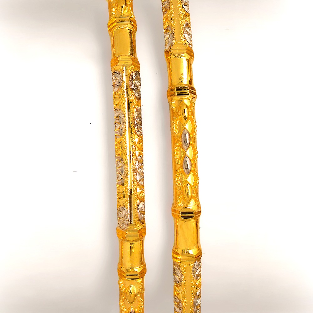 22Kt Gold Pipe Kadli Bangle BO-006