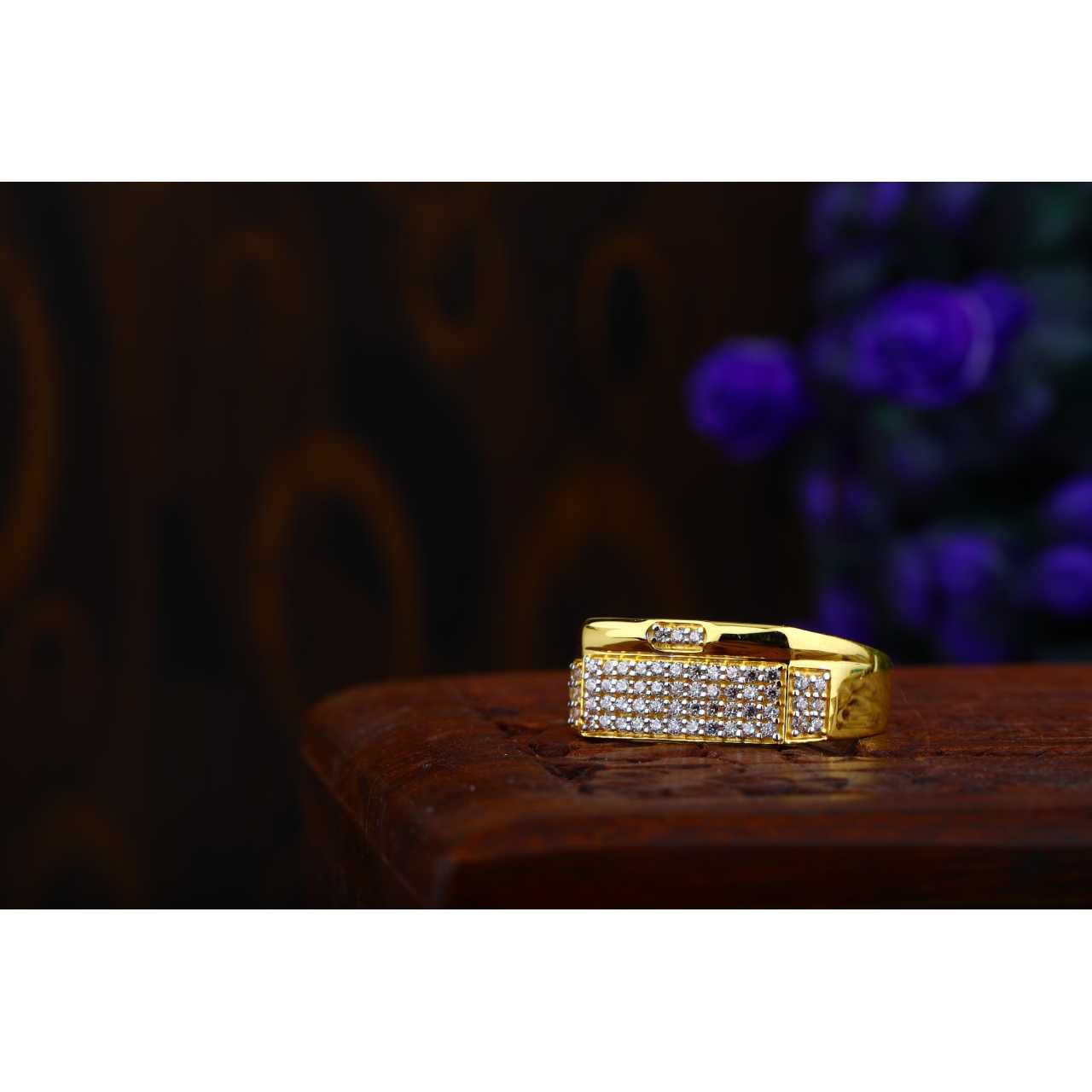 22ct CZ Long Gents Ring