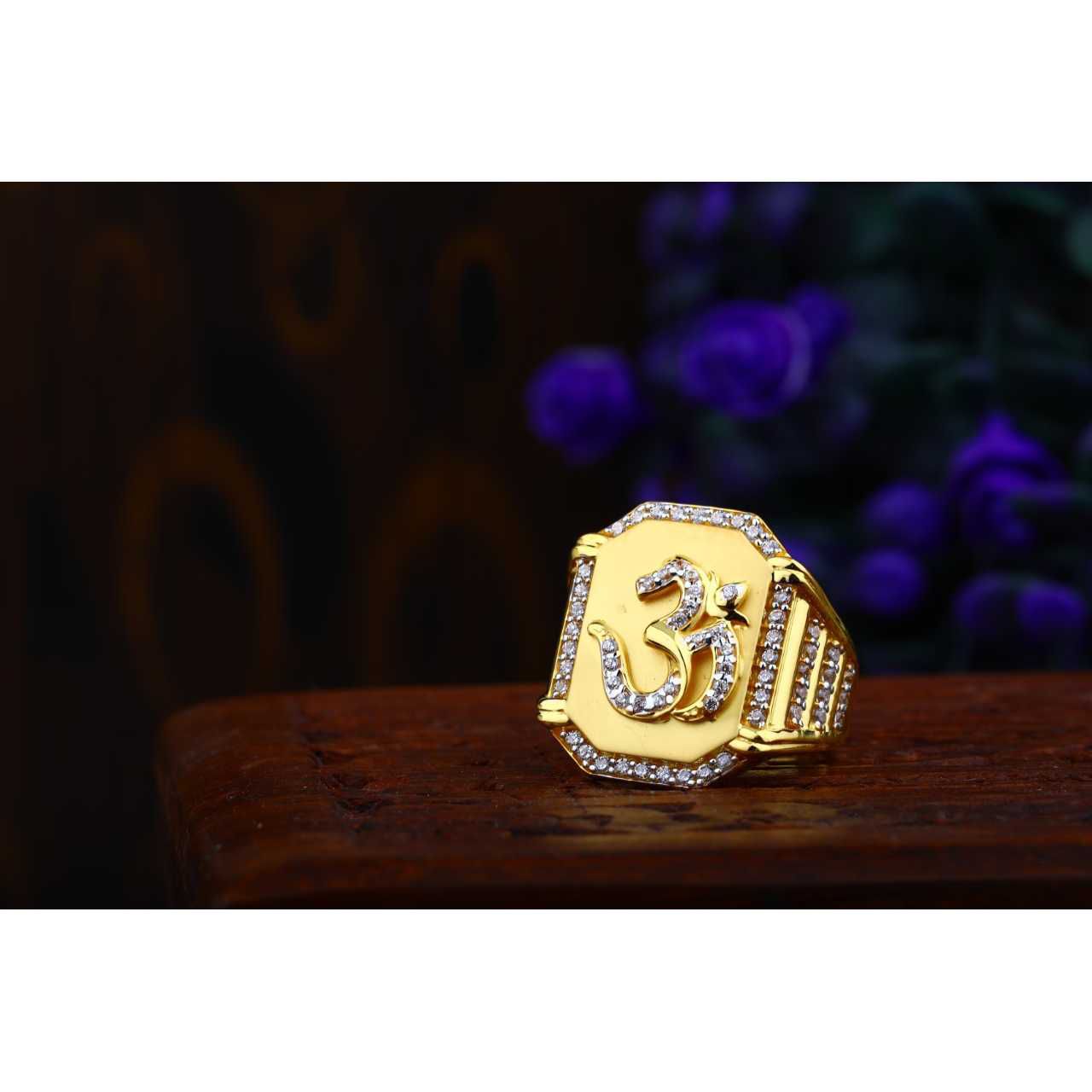 22ct Broad Om Gents Ring