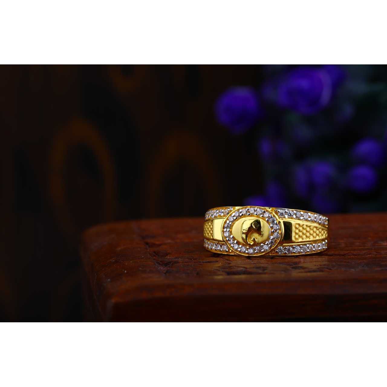 22ct CZ God Gents Ring