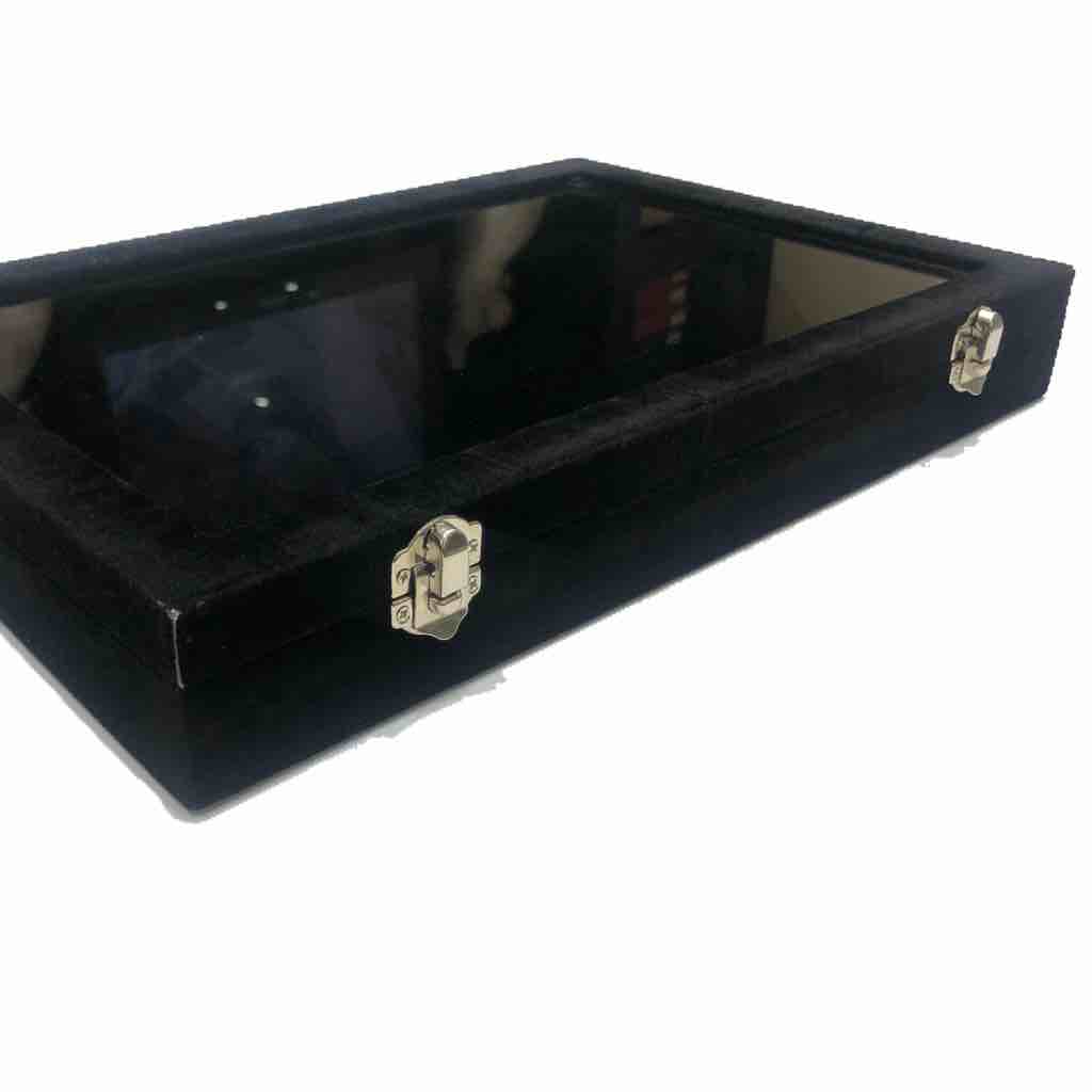 Jewellery black velvet stock box t/p
