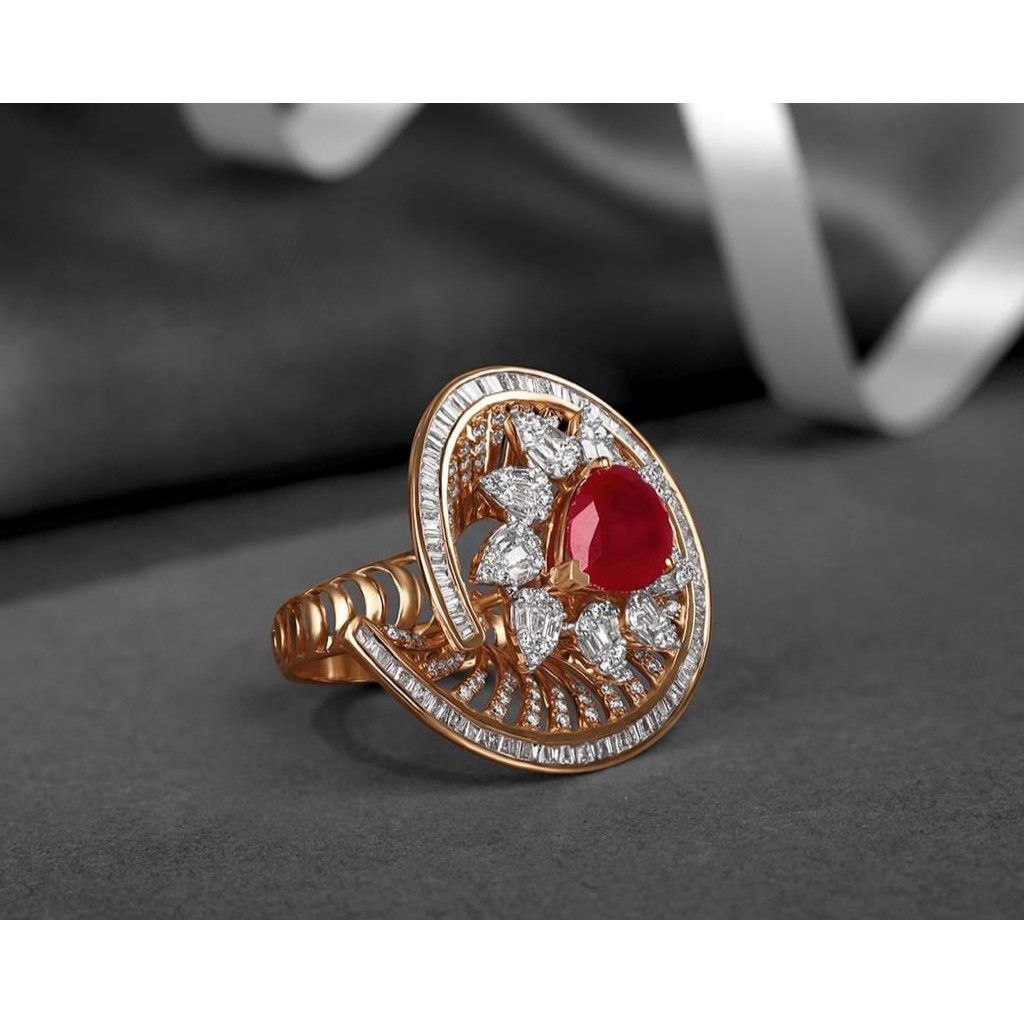 916 Gold Pink Stone ring