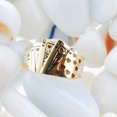 916 Gold Cz Gents Ring