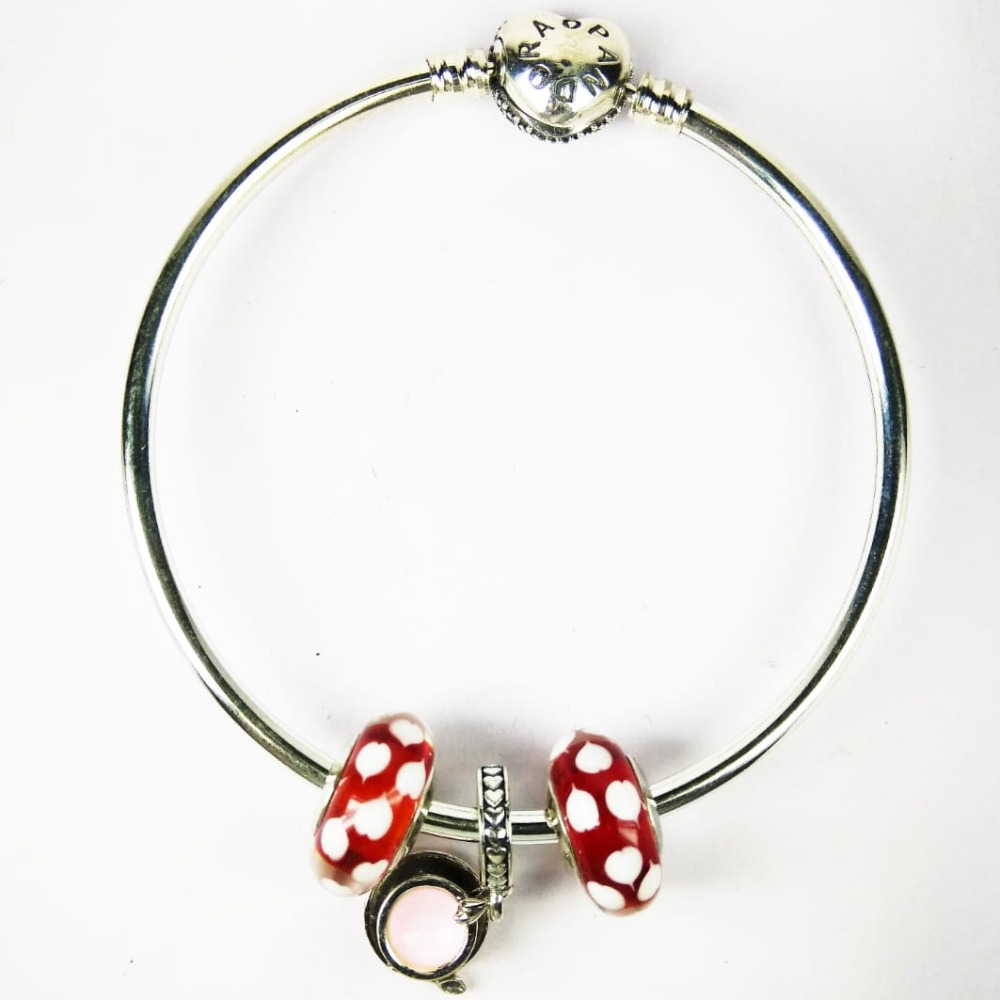 92.5 sterling silver red stone bracelet