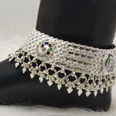 silver fancy payal