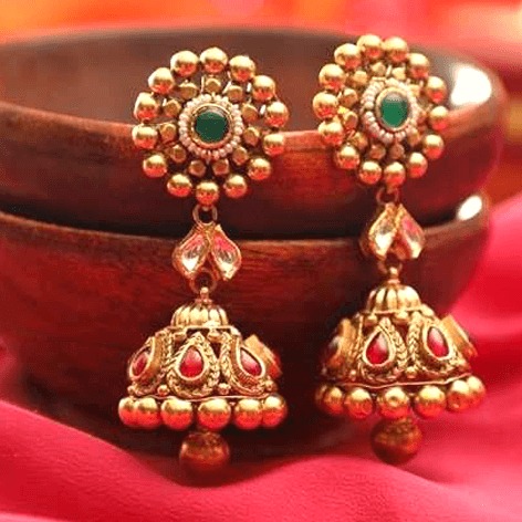 22 Kt 916 Gold Earring With Zummer