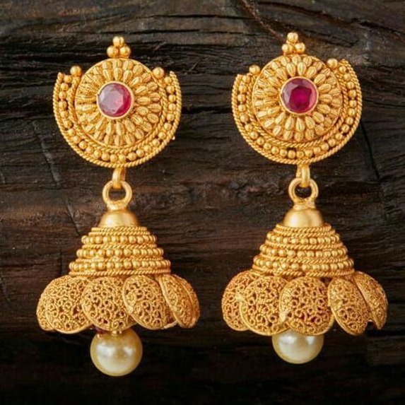 22 Kt 916 Gold Earring With Zummer