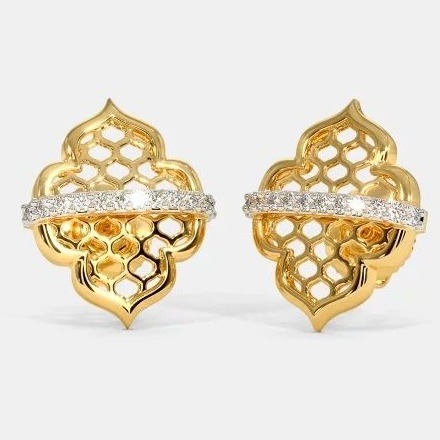 22 Kt 916 Gold Cz Diamond Earring
