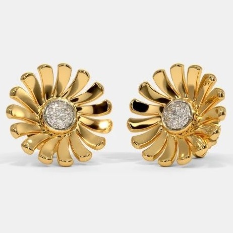 22 Kt 916 Gold Cz Diamond Earring