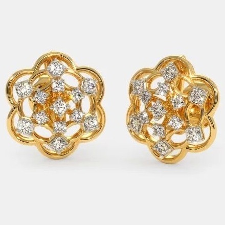 22 Kt 916 Gold Cz Diamond Earring