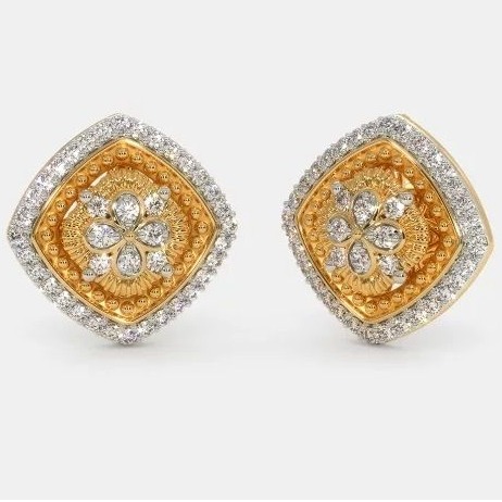 22 Kt 916 Gold Cz Diamond Earring