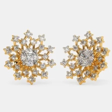 22 Kt 916 Gold Cz Diamond Earring