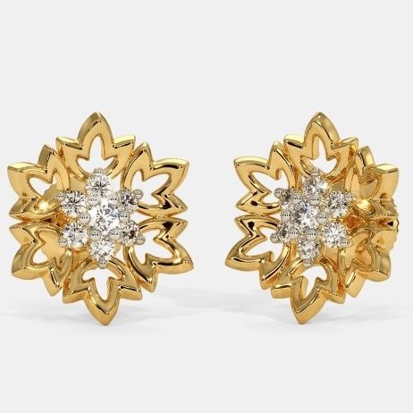 22 Kt 916 Gold Cz Diamond Earring