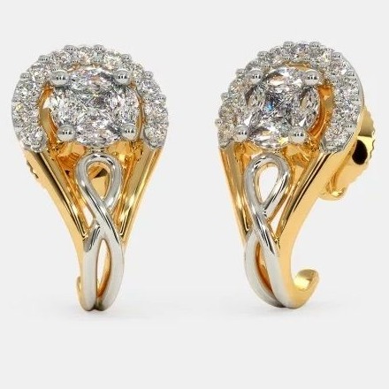 22 Kt 916 Gold Cz Diamond Earring