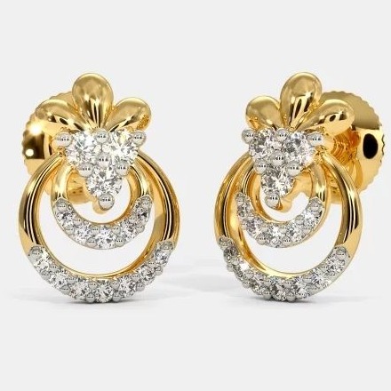 22 Kt 916 Gold Cz Diamond Earring