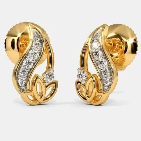 22 Kt 916 Gold Cz Diamond Earring