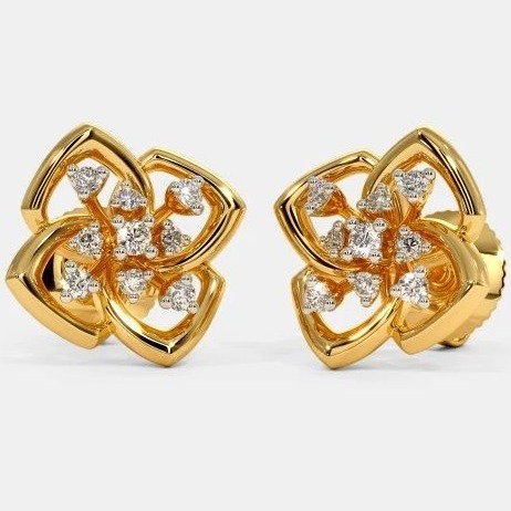 22 Kt 916 Gold Cz Diamond Earring