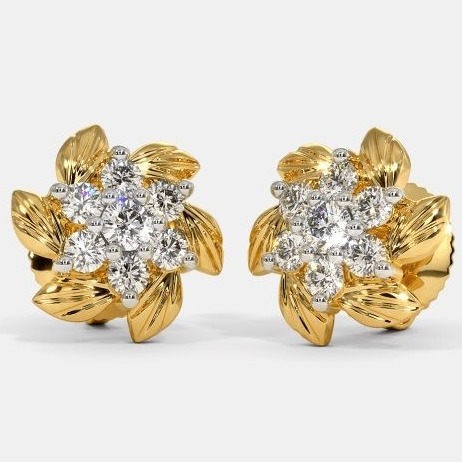 22 Kt 916 Gold Cz Diamond Earring