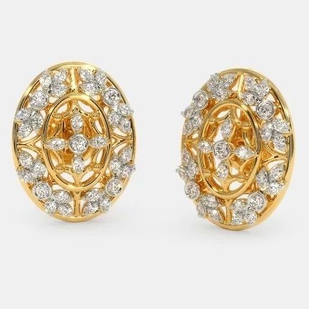 22 Kt 916 Gold Cz Diamond Earring