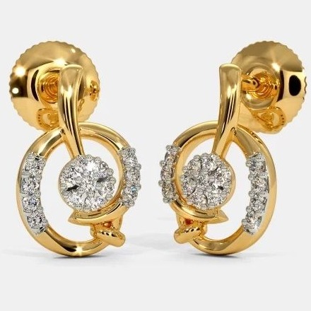 22 Kt 916 Gold Cz Diamond Earring
