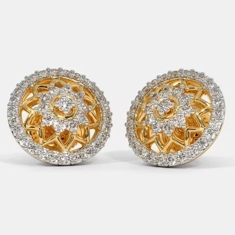 22 Kt 916 Gold Cz Diamond Earring