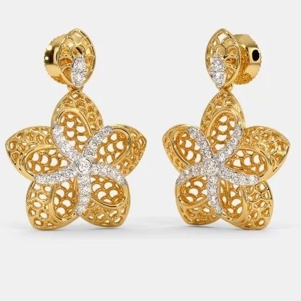 22 Kt 916 Gold Cz Diamond Earring