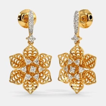 22 Kt 916 Gold Cz Diamond Earring