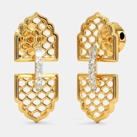 22 Kt 916 Gold Cz Diamond Earring