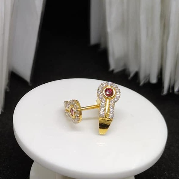 916 Gold CZ Fancy Earring Tops VJ-E013