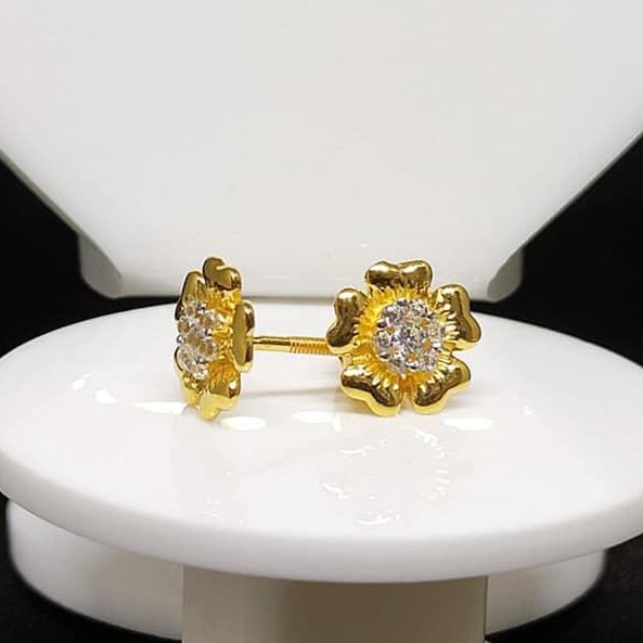 916 Gold Flower Design Earring VJ-E009