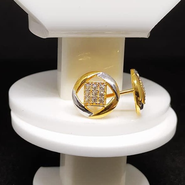 916 Gold Fancy Double Tone Earring VJ-E005