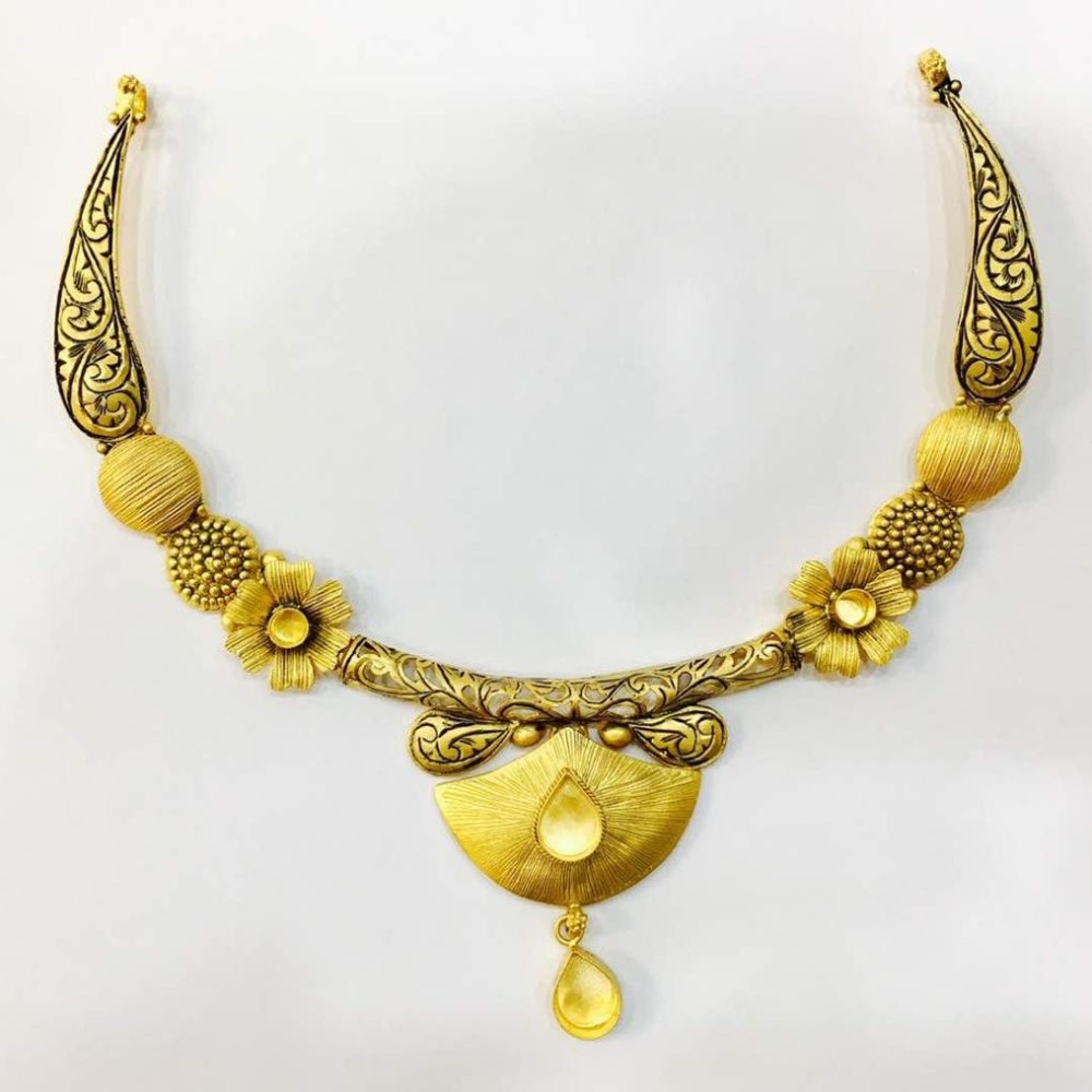 916 Gold Antique Bridal Necklace Set VJ-N016