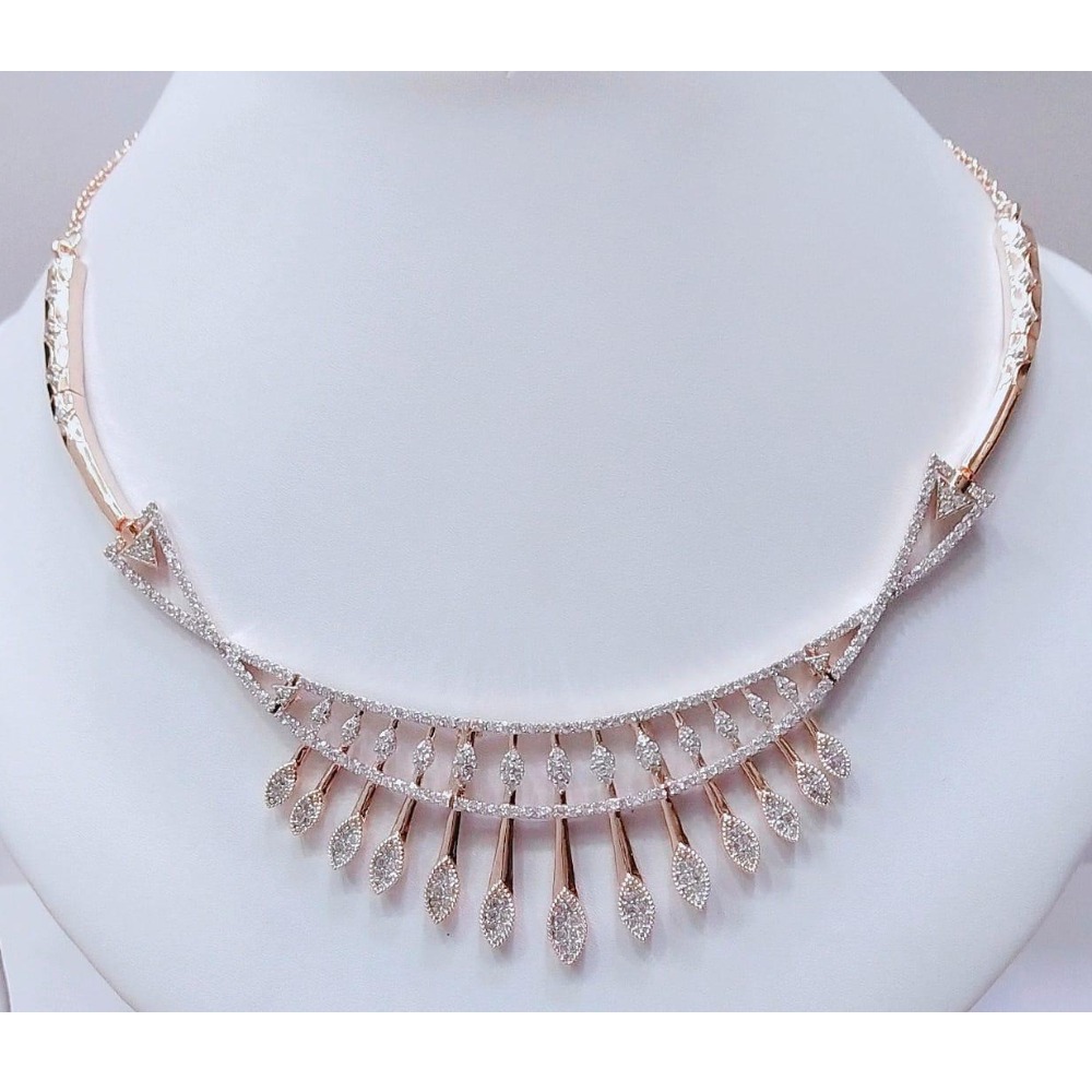 18K Rose Gold Designer Bridal Necklace VJ-N013