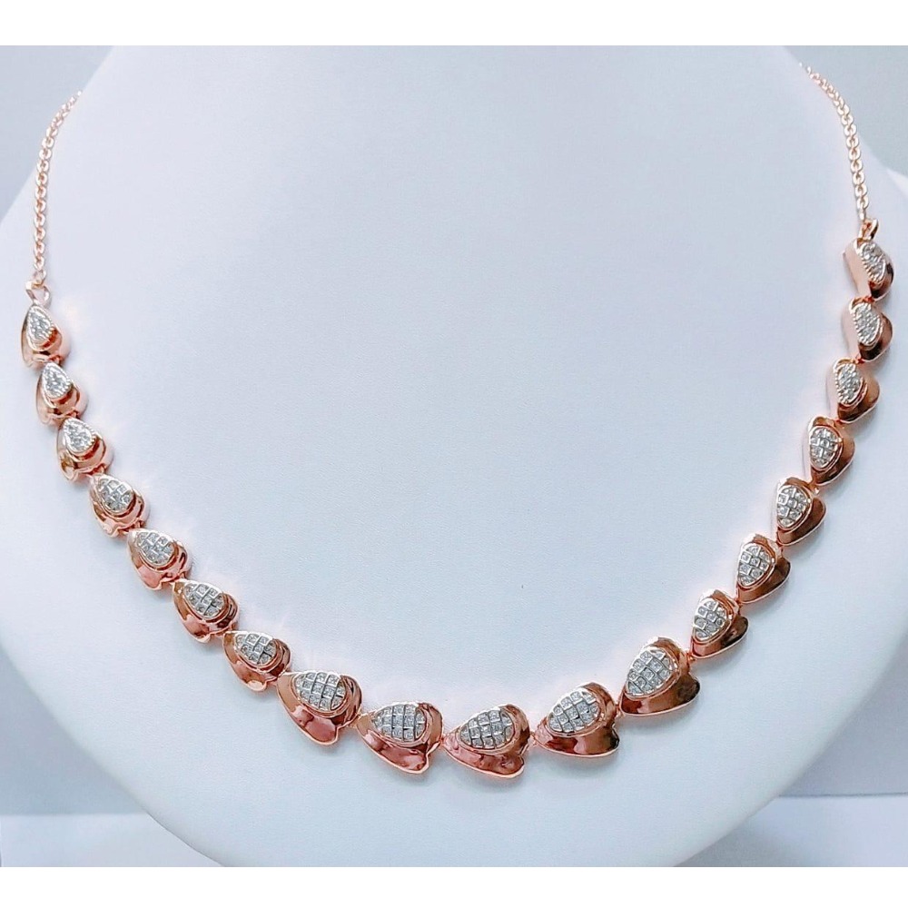 18K Rose Gold CZ Heart Shape Necklace VJ-N004
