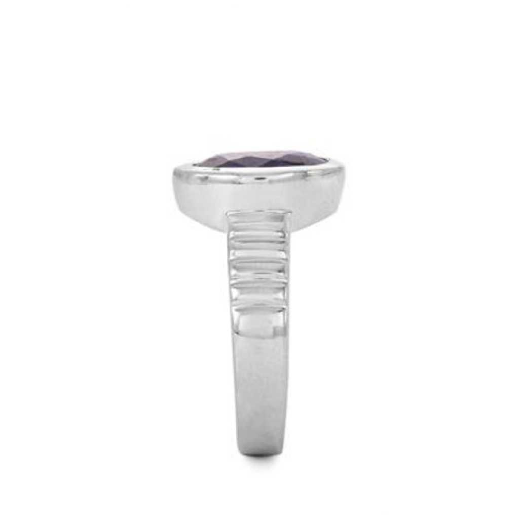 5.25 ratti blue sapphire (neelam) ring in rhodium flash sterling silver