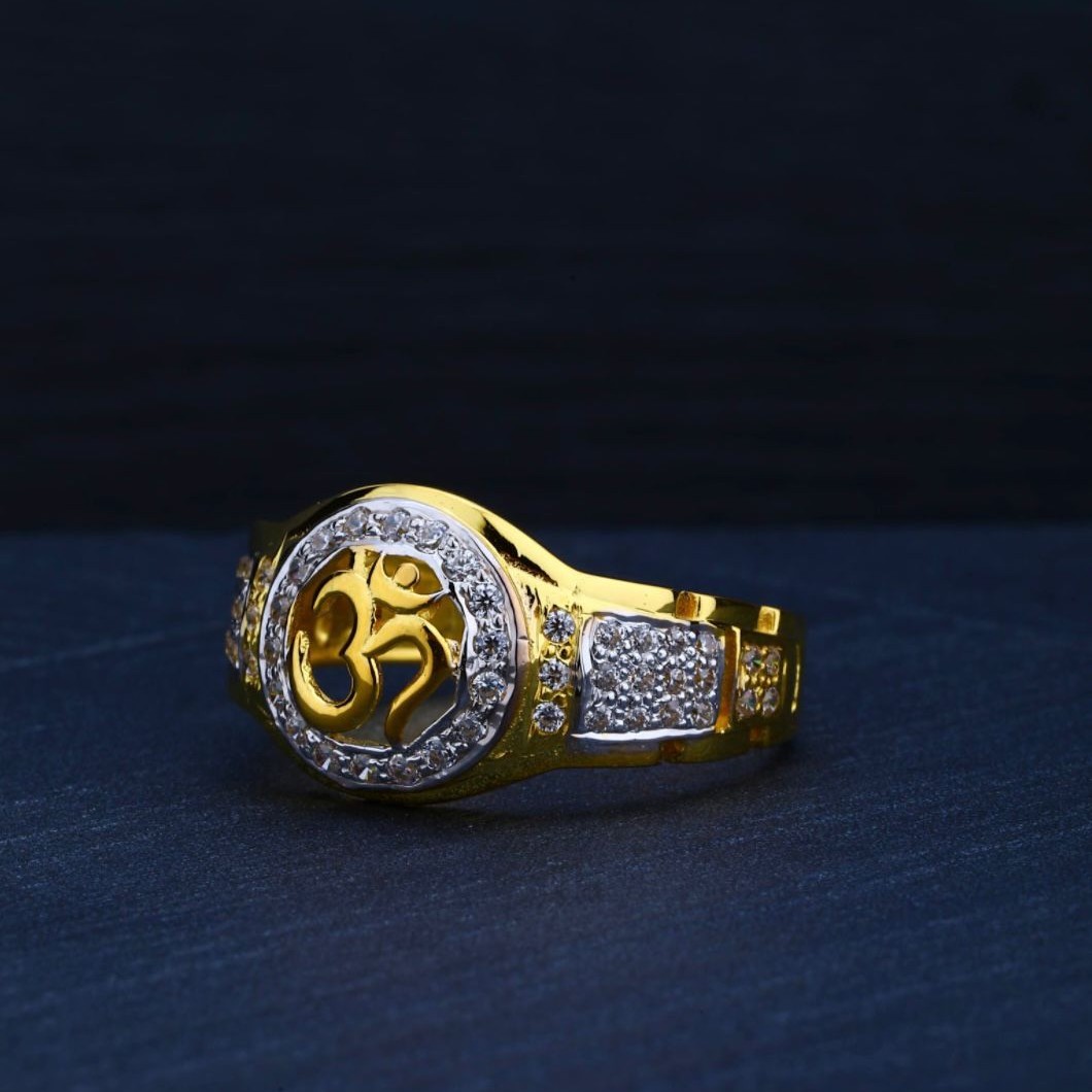 916 Gold Hallmarked Om Ring